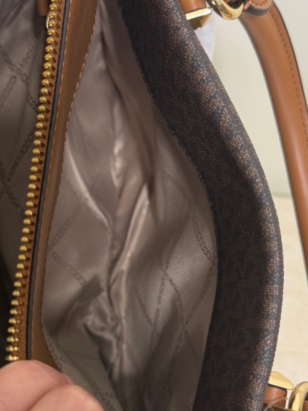 Michael Kors Marilyn Med Brown and Tan Satchel - Picture 10 of 16